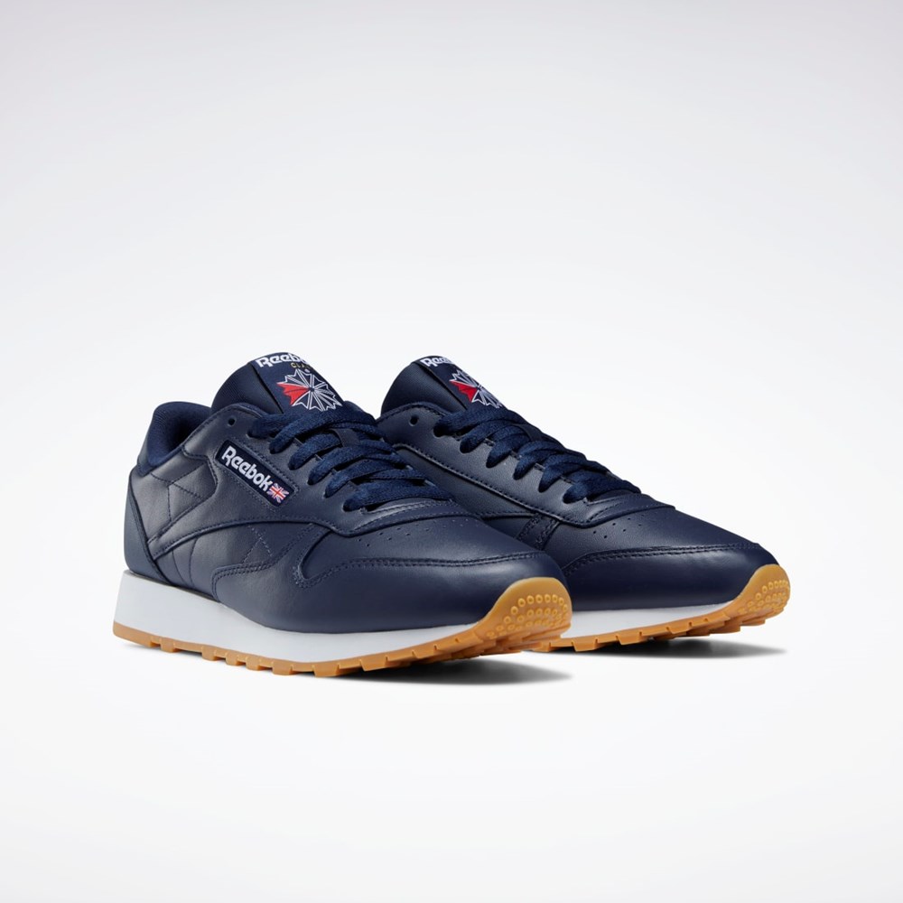 Reebok Classic Leather Shoes Azul Marino Blancas | 39KSEPDXJ