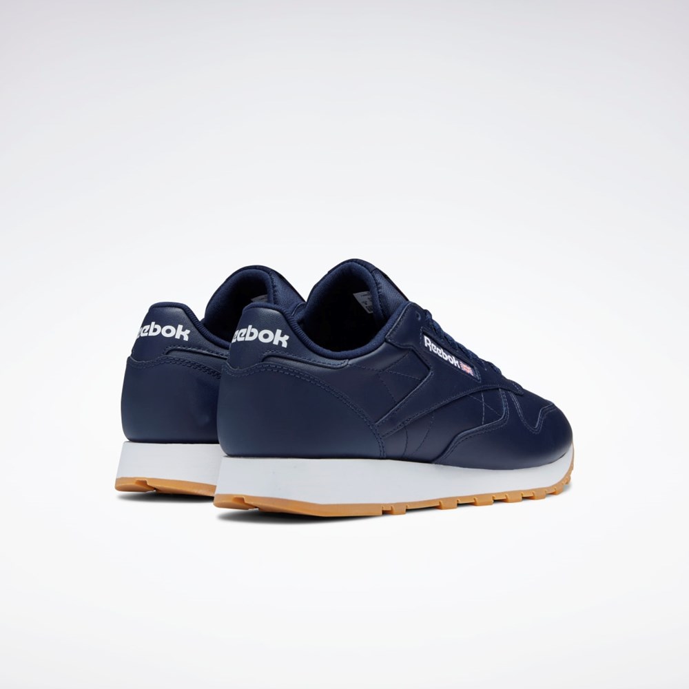 Reebok Classic Leather Shoes Azul Marino Blancas | 39KSEPDXJ