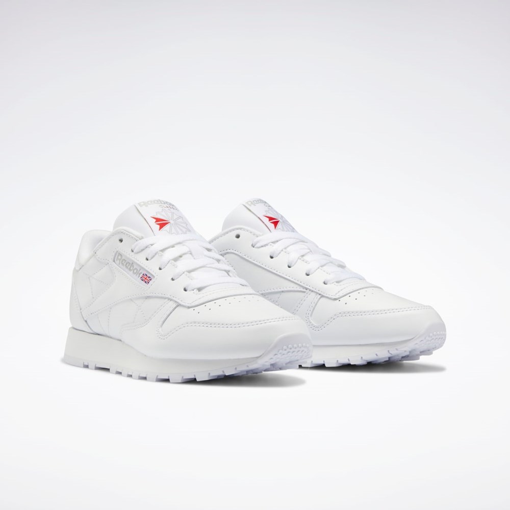 Reebok Classic Leather Shoes Blancas Blancas Gris | 23YHRCJZP