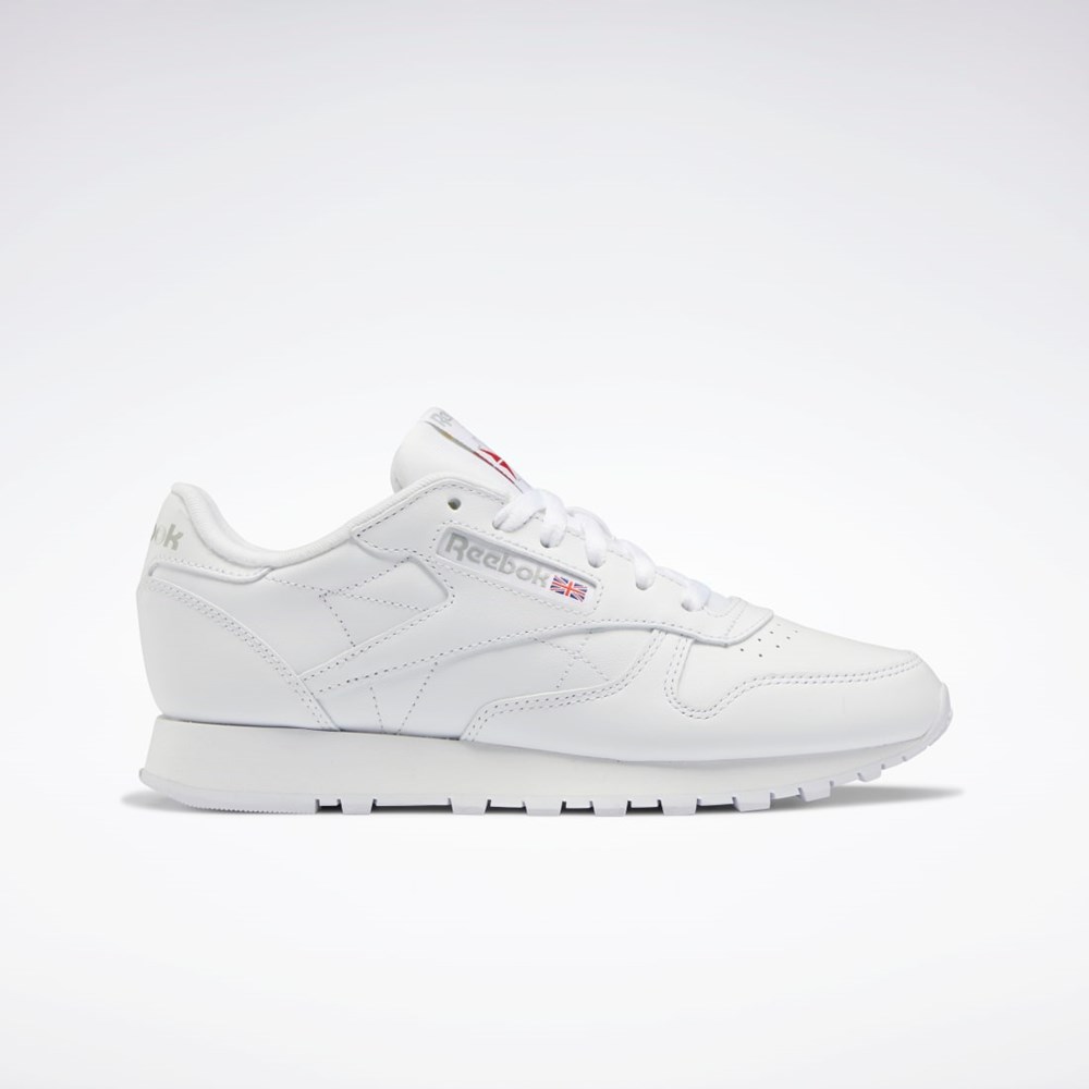 Reebok Classic Leather Shoes Blancas Blancas Gris | 23YHRCJZP
