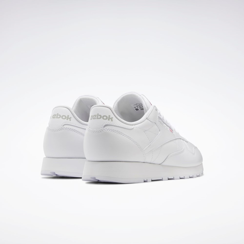 Reebok Classic Leather Shoes Blancas Blancas Gris | 37TUMIDEB