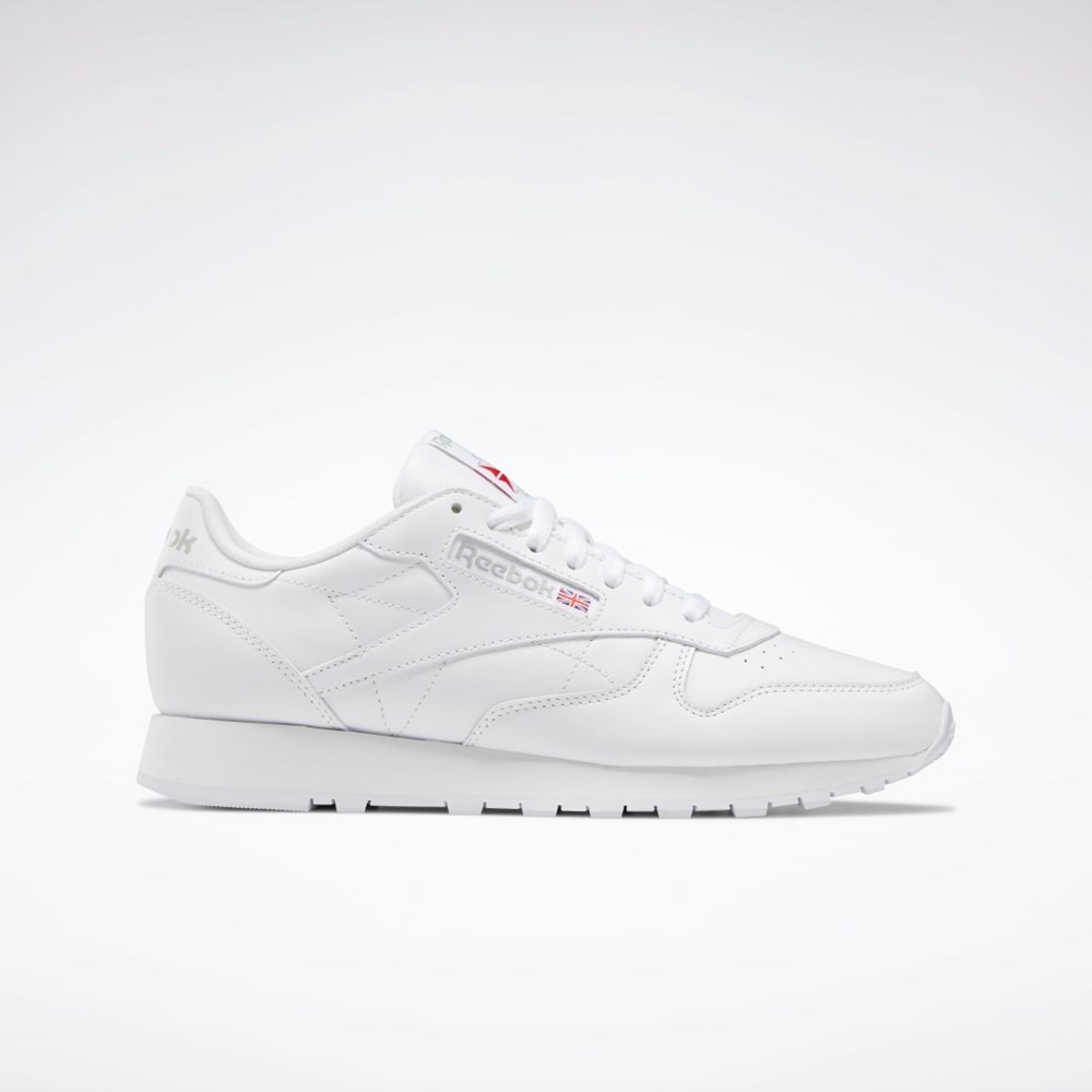 Reebok Classic Leather Shoes Blancas Blancas Gris | 37TUMIDEB