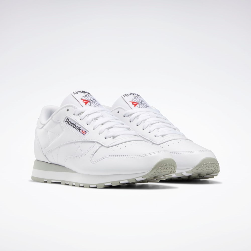Reebok Classic Leather Shoes Blancas Gris Gris | 16NYBZFCW