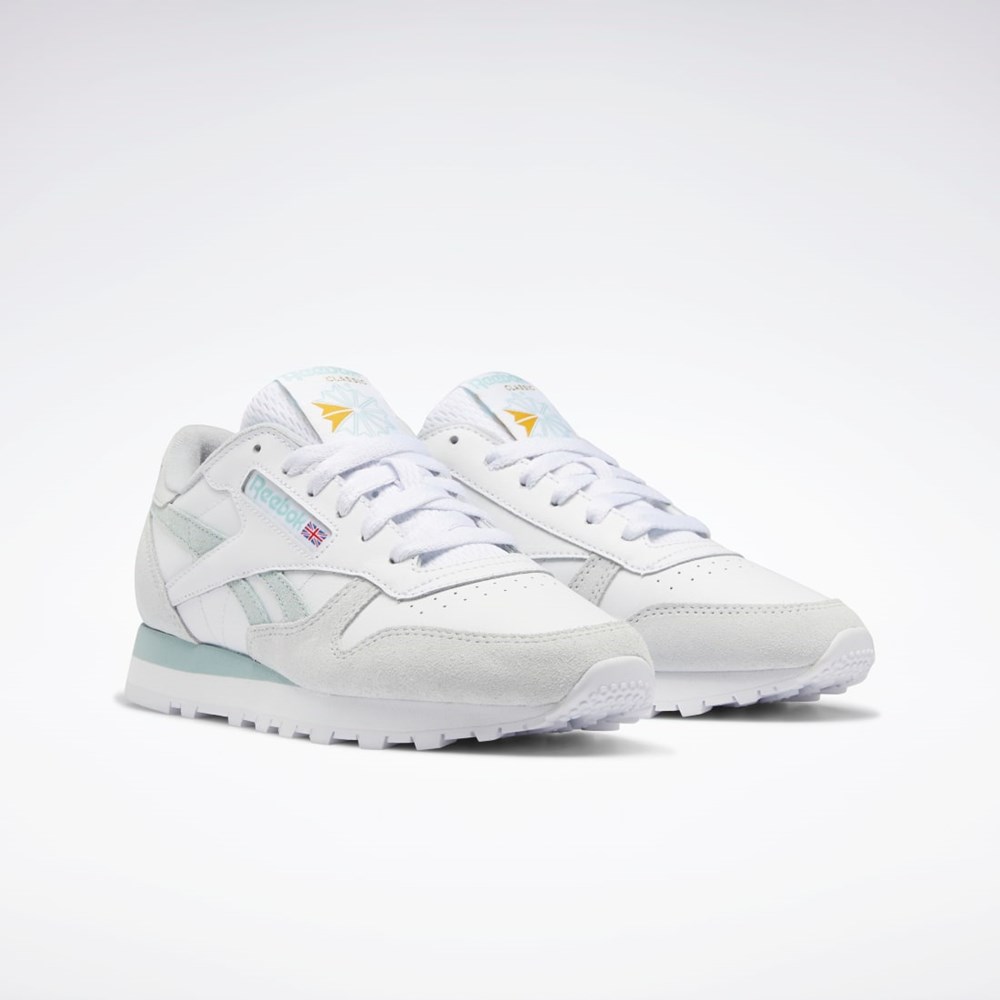Reebok Classic Leather Shoes Blancas Gris Gris | 36INMJKZU