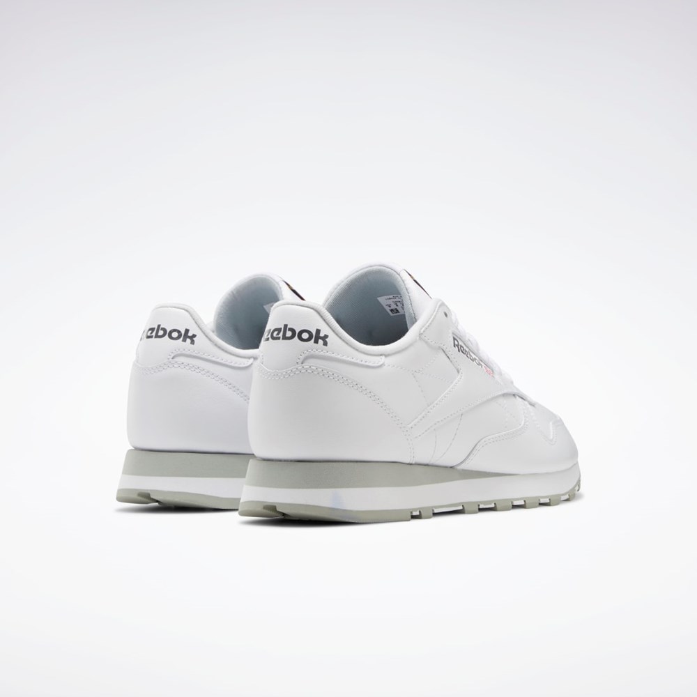 Reebok Classic Leather Shoes Blancas Gris Gris | 80NFCZDXJ