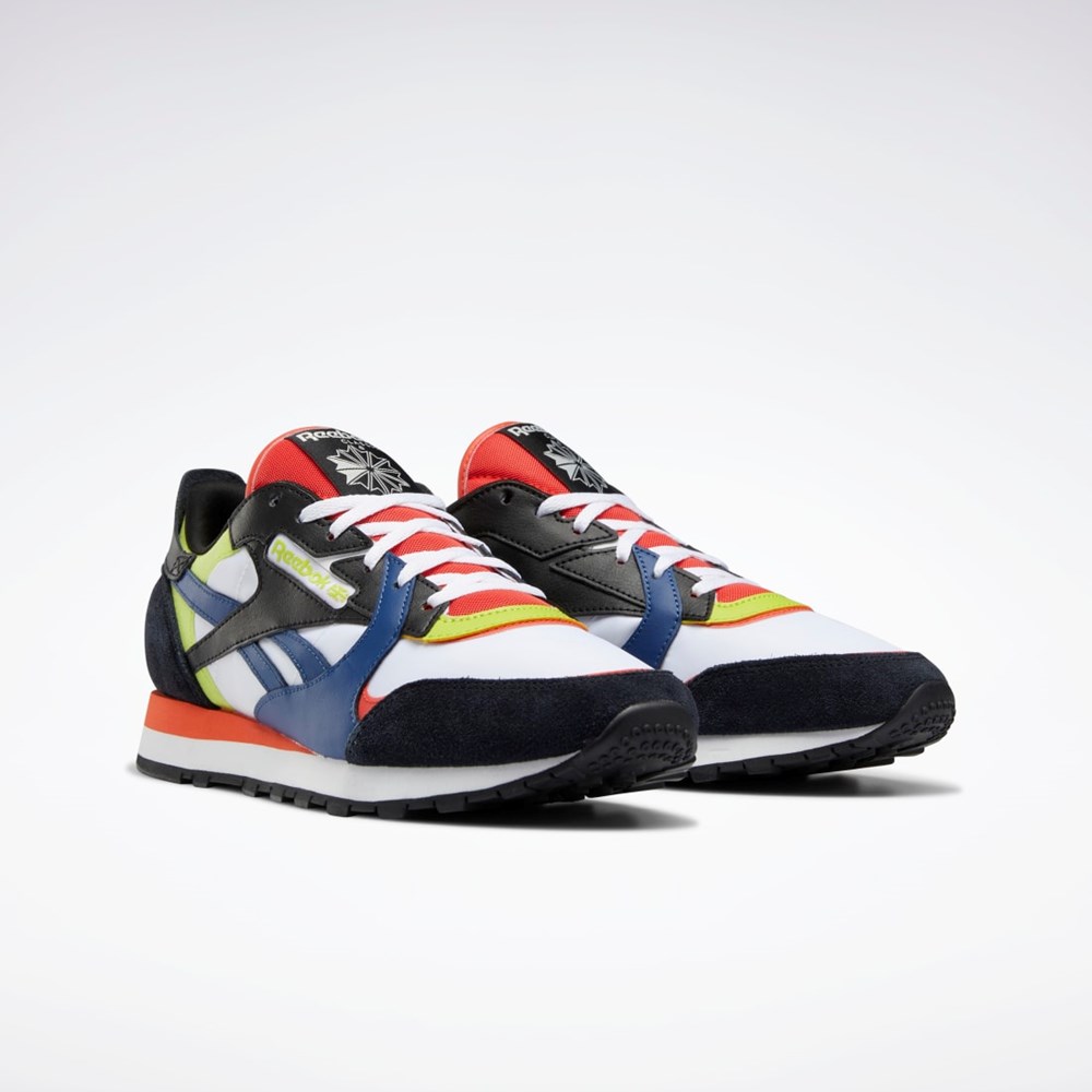 Reebok Classic Leather Shoes Blancas Negras Rojas | 52JYHGTWZ