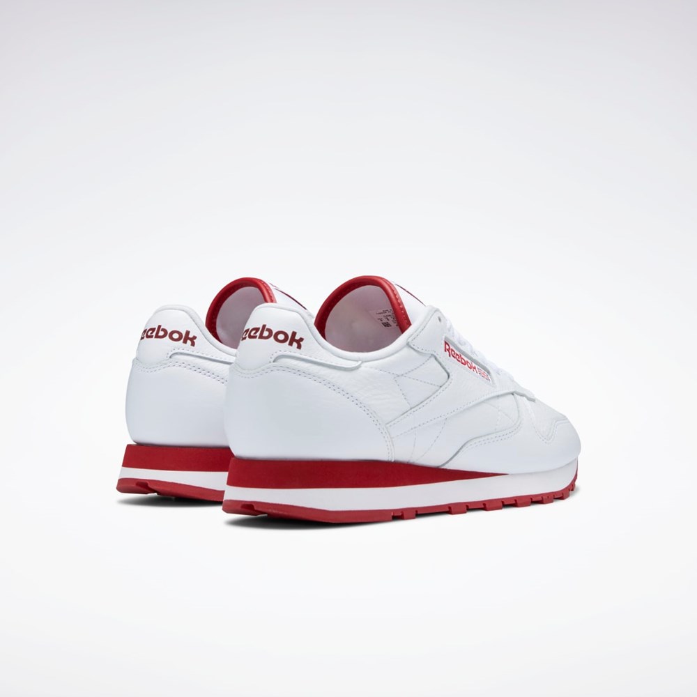 Reebok Classic Leather Shoes Blancas Rojas Blancas | 76TOYWVZR