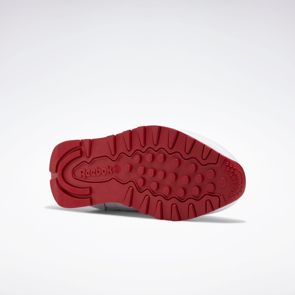 Reebok Classic Leather Shoes Blancas Rojas Blancas | 76TOYWVZR