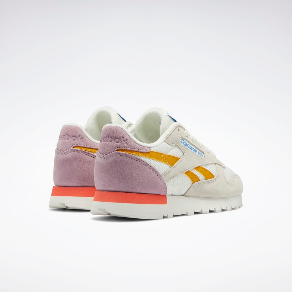 Reebok Classic Leather Shoes Chalk / Bright Ochre / Infused Lilac | 64DLXRJKF
