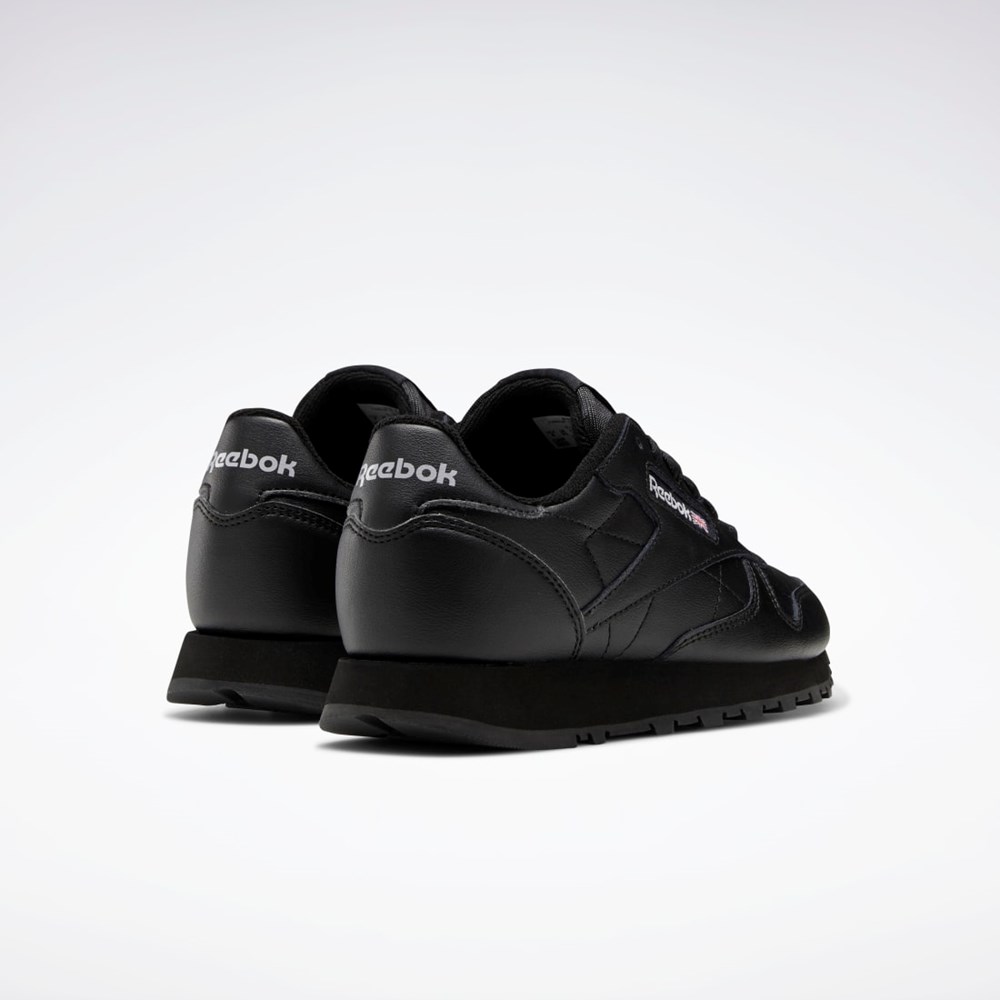 Reebok Classic Leather Shoes - Grade School Negras Negras Negras | 19MTUOCQJ