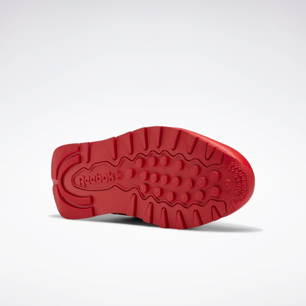 Reebok Classic Leather Shoes - Grade School Rojas Rojas Blancas | 37YULVRCJ