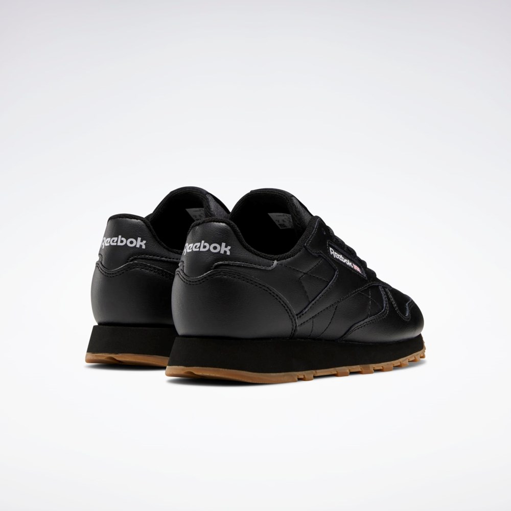 Reebok Classic Leather Shoes - Grade School Negras Negras | 42DSEBXUR