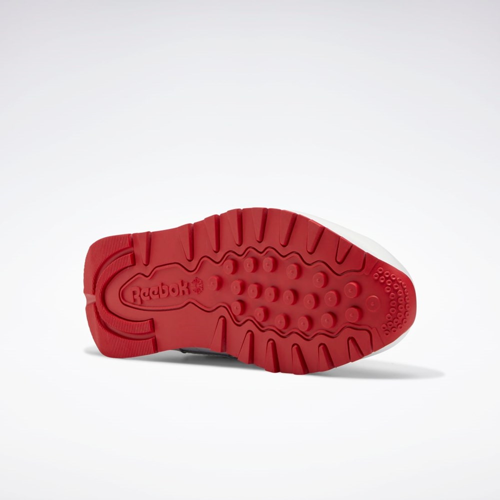 Reebok Classic Leather Shoes - Grade School Blancas Blancas Rojas | 45SNQKTRZ