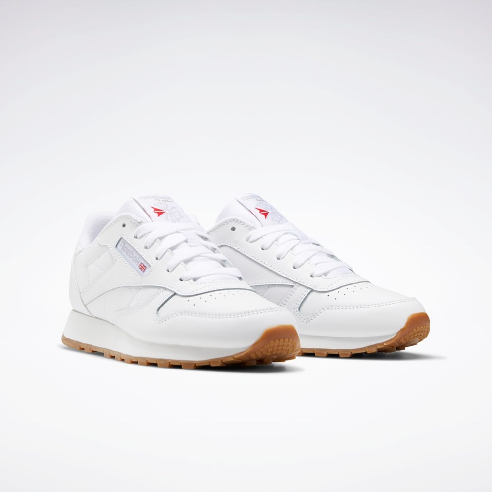 Reebok Classic Leather Shoes - Grade School Blancas Blancas | 68YJSNXZD