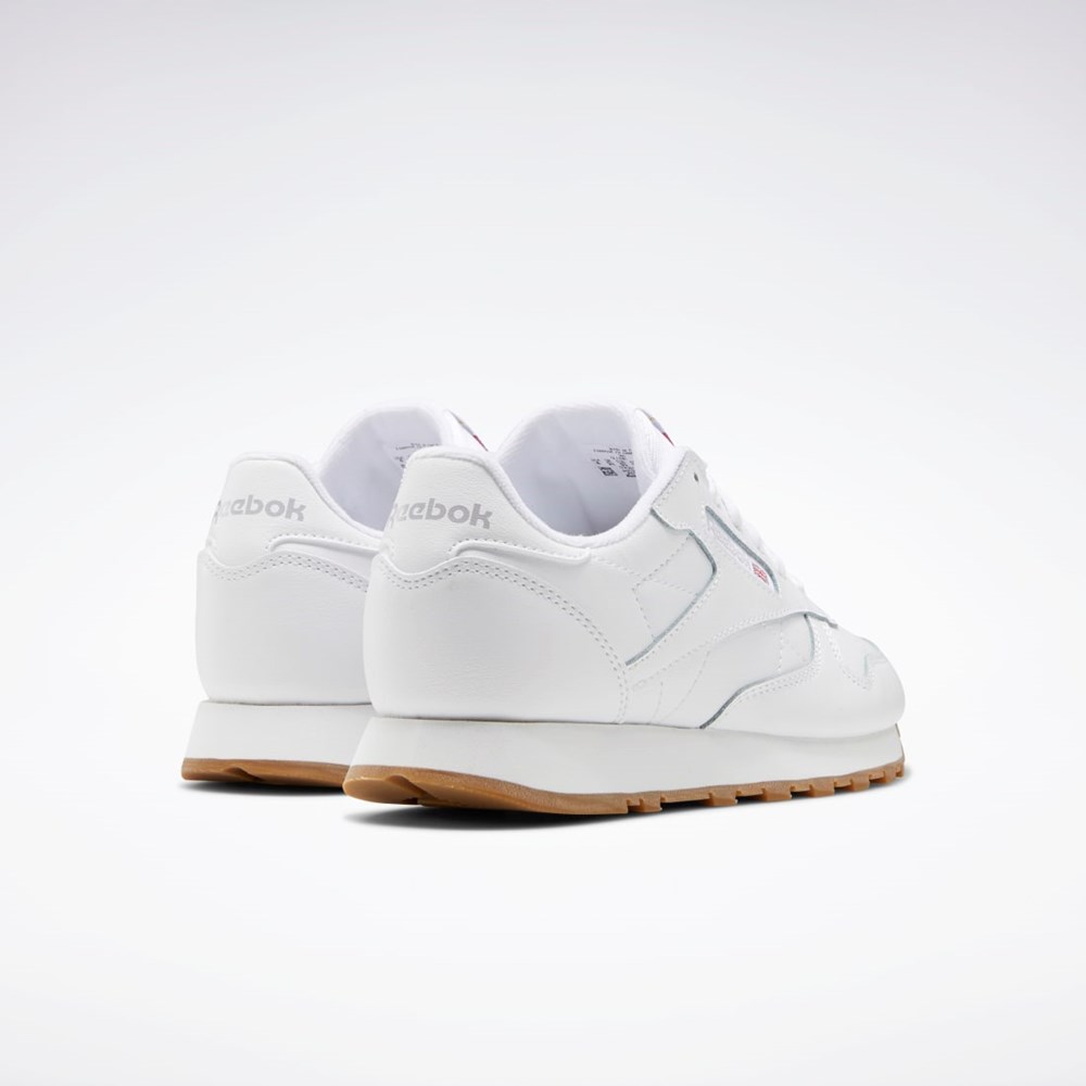 Reebok Classic Leather Shoes - Grade School Blancas Blancas | 68YJSNXZD