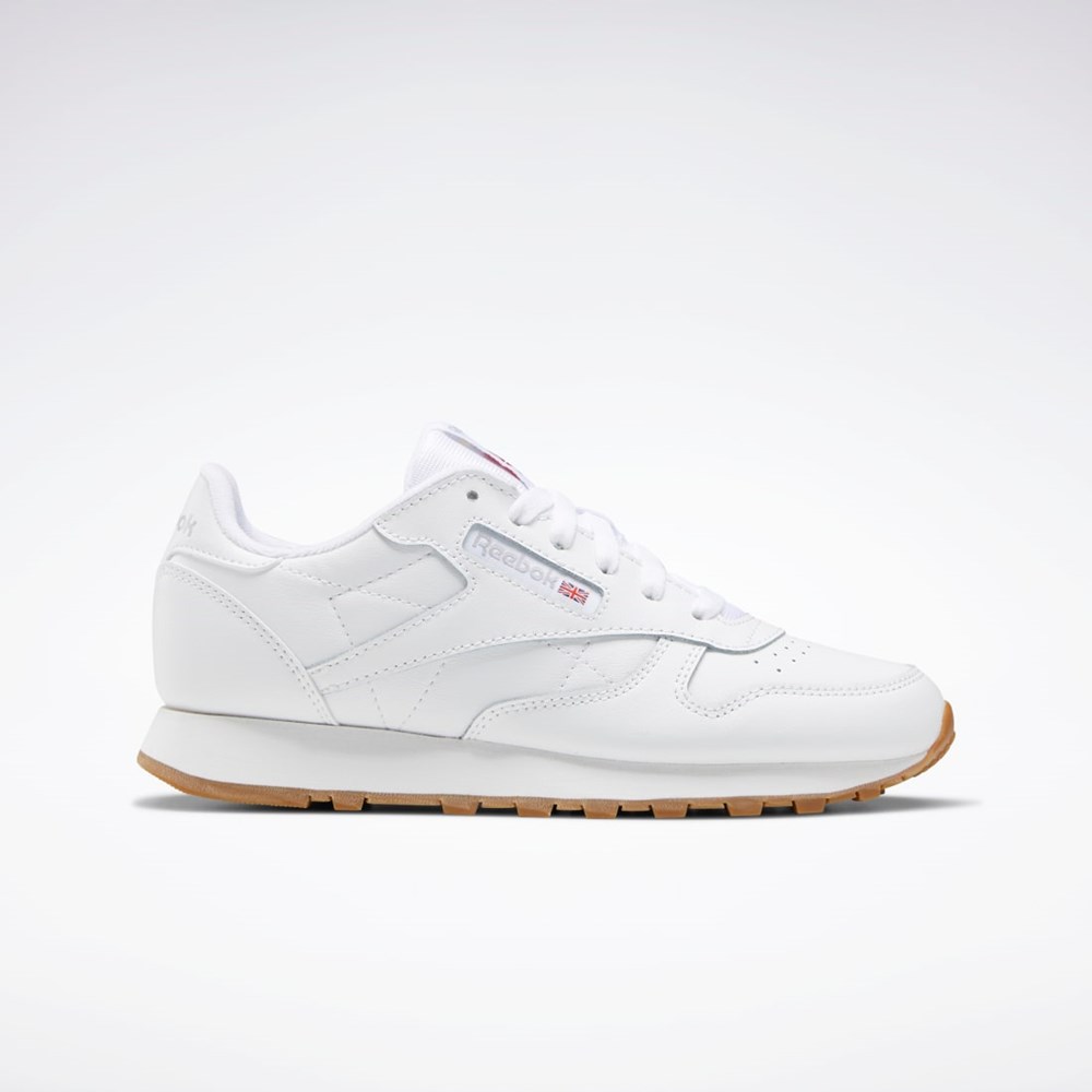 Reebok Classic Leather Shoes - Grade School Blancas Blancas | 68YJSNXZD