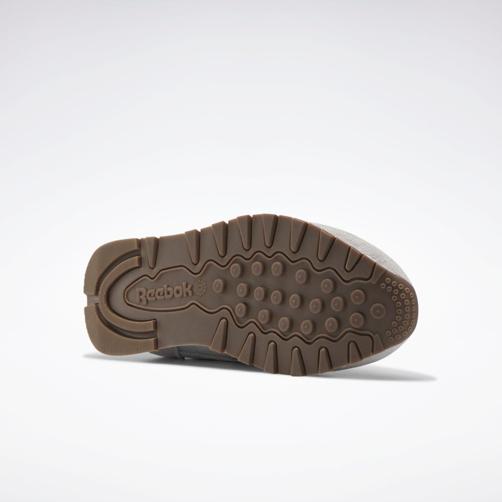 Reebok Classic Leather Shoes Gris Gris Burdeos | 21XUGKPYT