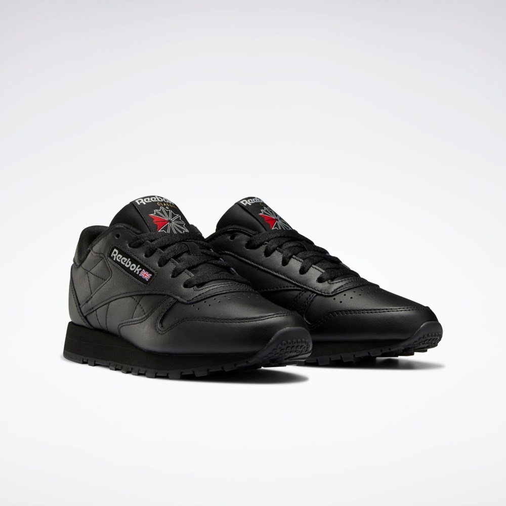 Reebok Classic Leather Shoes Negras Negras Gris | 37AURLVDZ
