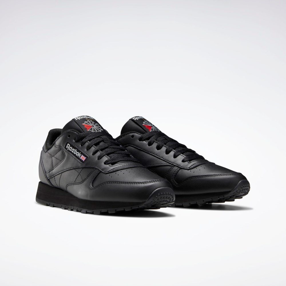 Reebok Classic Leather Shoes Negras Negras Gris | 82EHZXFOB