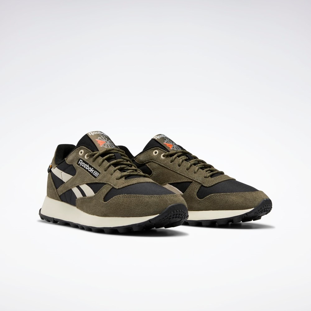 Reebok Classic Leather Shoes Negras Verde | 39ALUDQSO