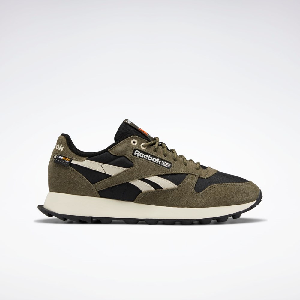 Reebok Classic Leather Shoes Negras Verde | 39ALUDQSO