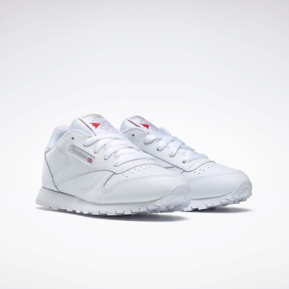 Reebok Classic Leather Shoes - Preschool Blancas | 21OTZCUKS