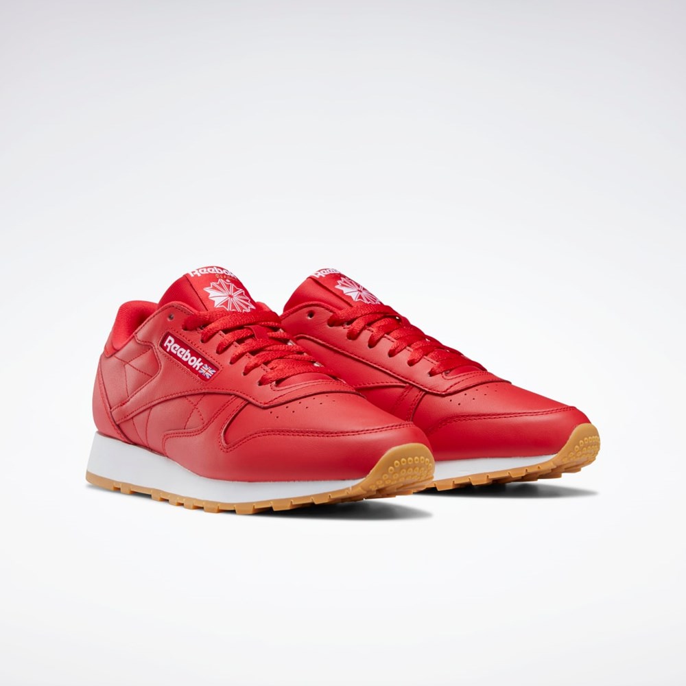 Reebok Classic Leather Shoes Rojas Blancas | 38AXVTZIC