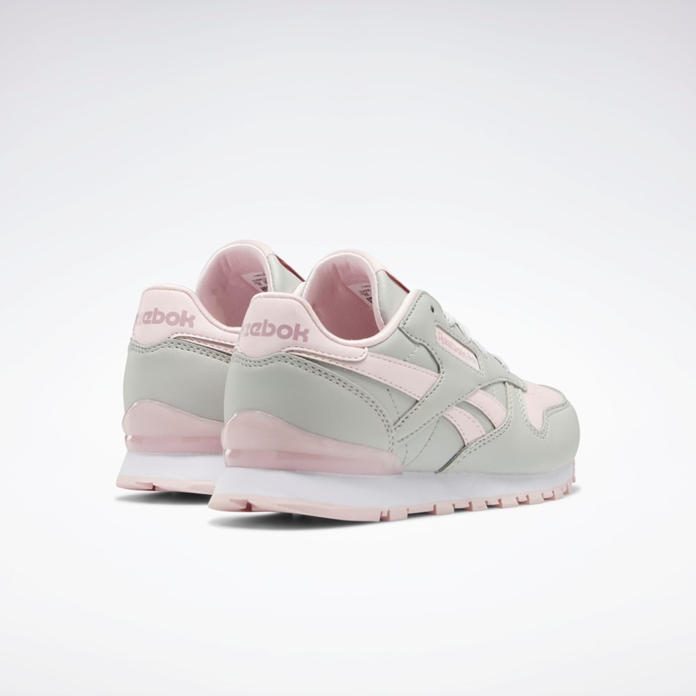Reebok Classic Leather Step 'n' Flash Shoes - Preschool Gris Gris Rosas | 15FMGETOH