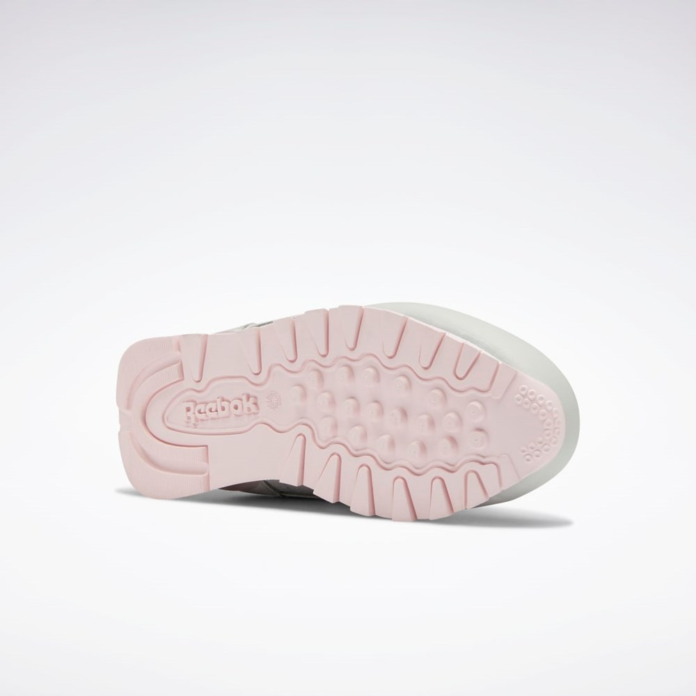 Reebok Classic Leather Step 'n' Flash Shoes - Preschool Gris Gris Rosas | 15FMGETOH