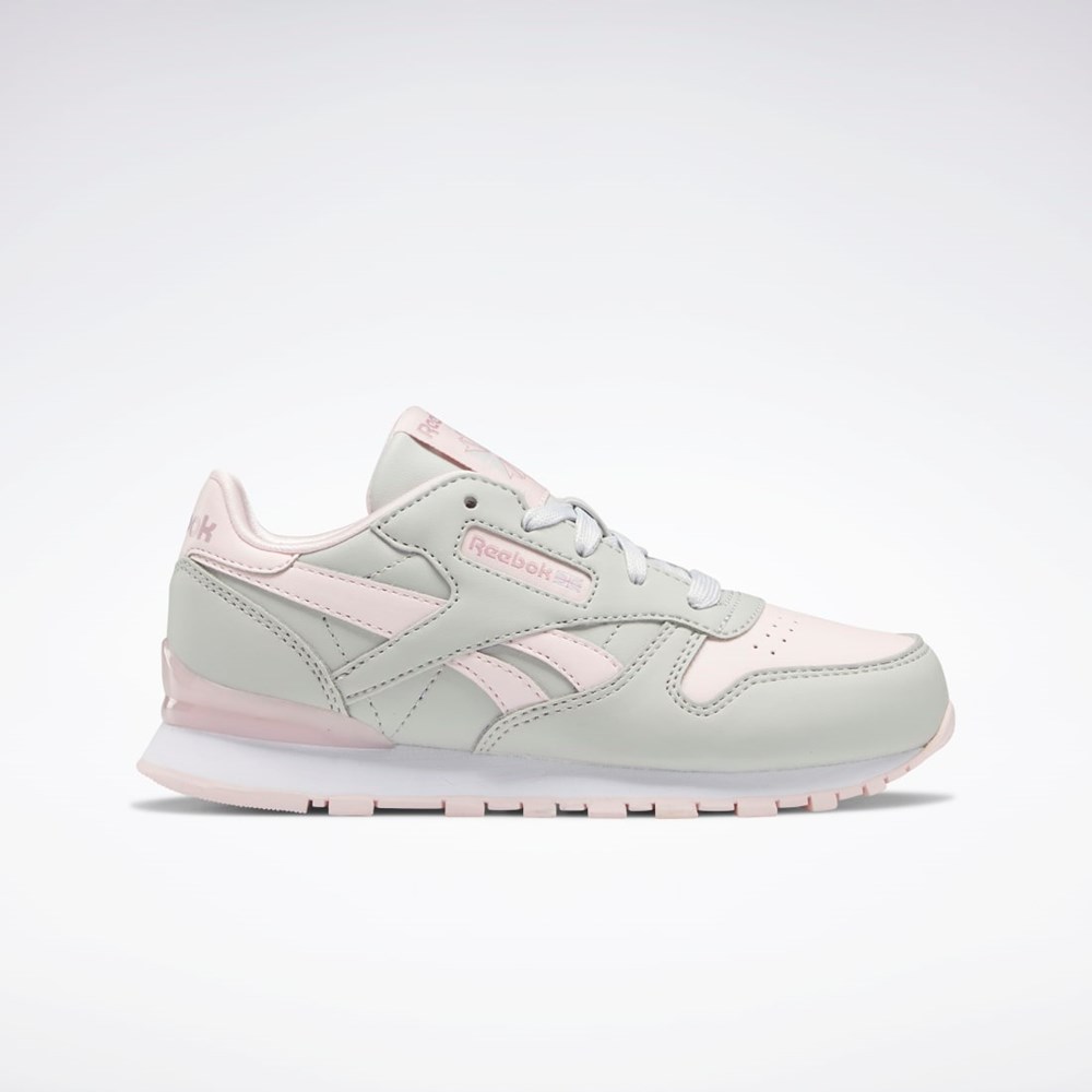 Reebok Classic Leather Step 'n' Flash Shoes - Preschool Gris Gris Rosas | 15FMGETOH