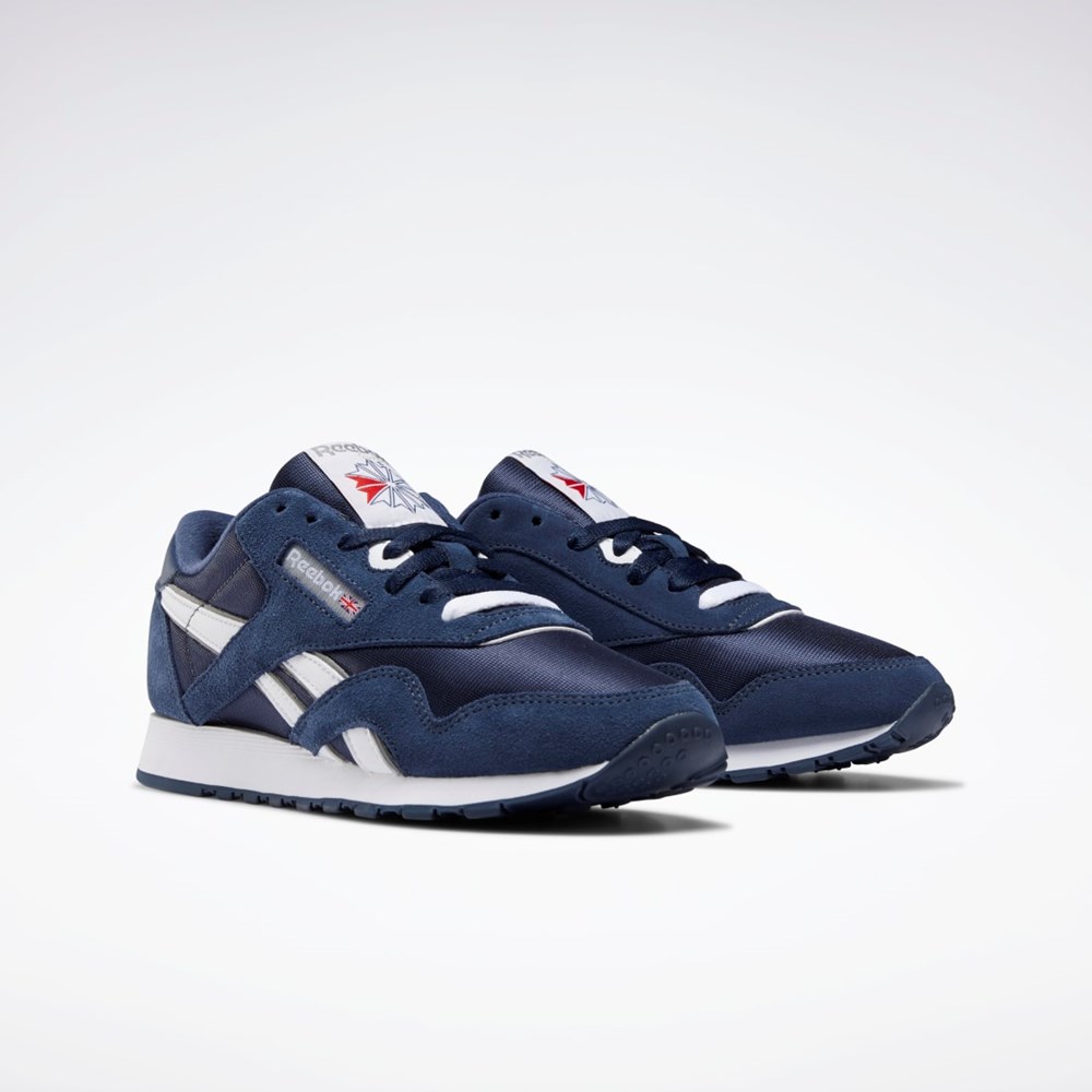 Reebok Classic Nylon Shoes Azul Marino Azul Marino Plateadas | 23TEVMSNI