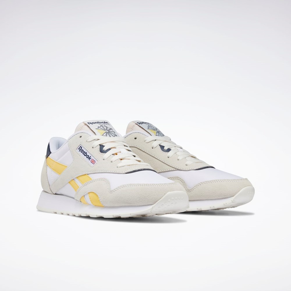 Reebok Classic Nylon Shoes Blancas Azul Marino | 63UFSAGOT