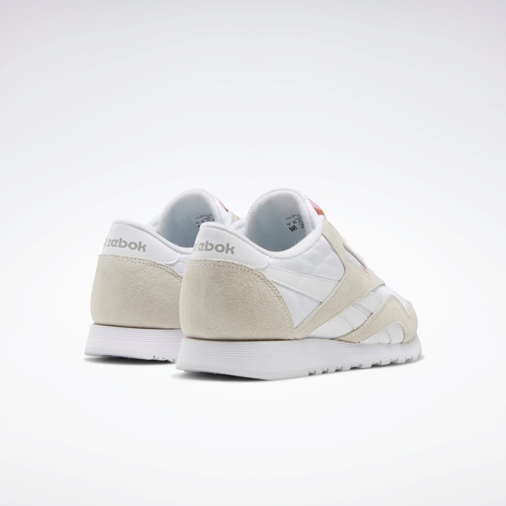 Reebok Classic Nylon Shoes Blancas Blancas Gris Claro | 80ETPWGUQ