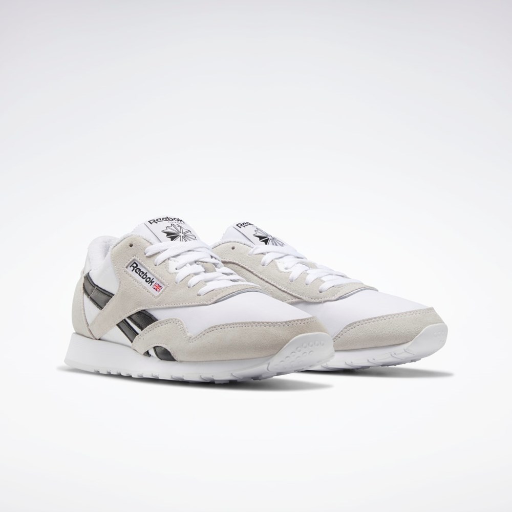 Reebok Classic Nylon Shoes Blancas Blancas Negras | 81VKHNAPM