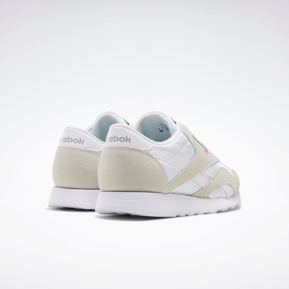 Reebok Classic Nylon Shoes Blancas Blancas Gris Claro | 84DUVTBIF