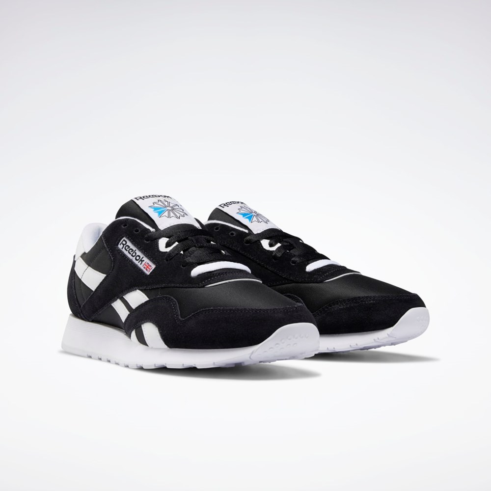 Reebok Classic Nylon Shoes Negras Negras Blancas | 14DVHAUBR