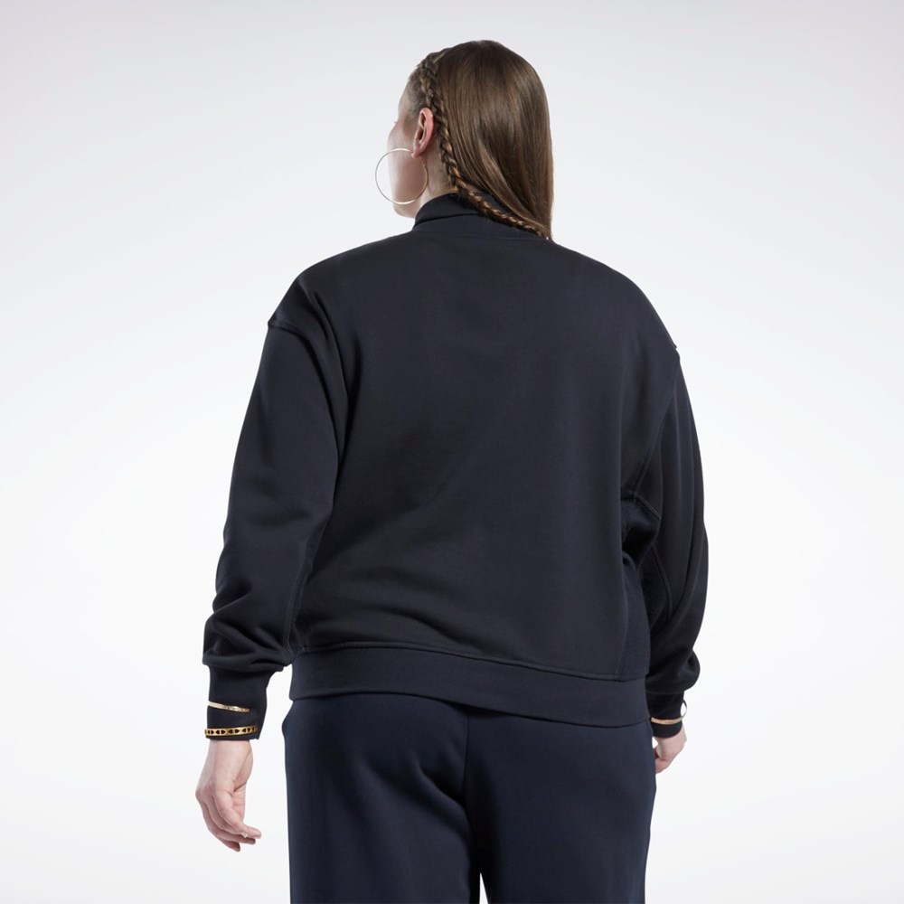 Reebok Classics Algodon French Terry Sweatshirt (Plus Size) Negras | 93XTOUNFM