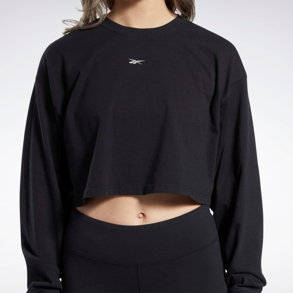 Reebok Classics Algodon Long Sleeve T-Shirt Negras | 93TLYGBHW