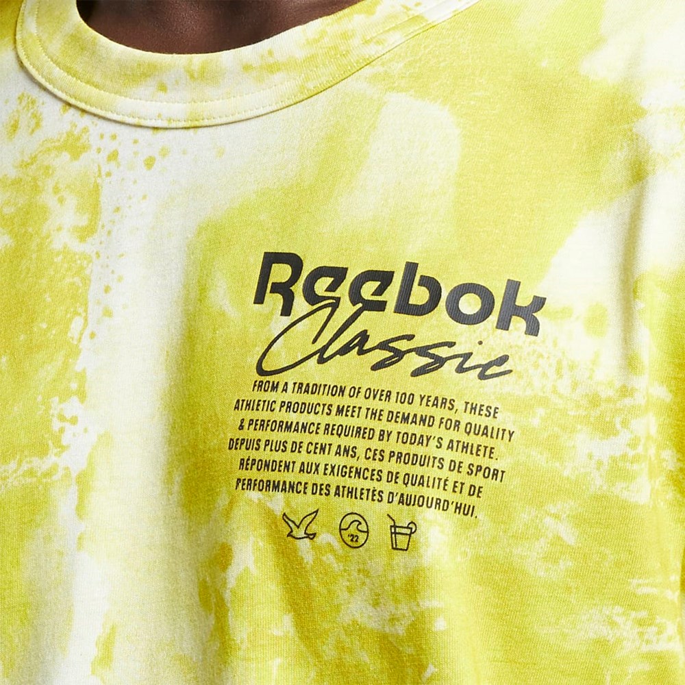 Reebok Classics Allover Print Estampadas T-Shirt Amarillo | 20ZRHUGTQ