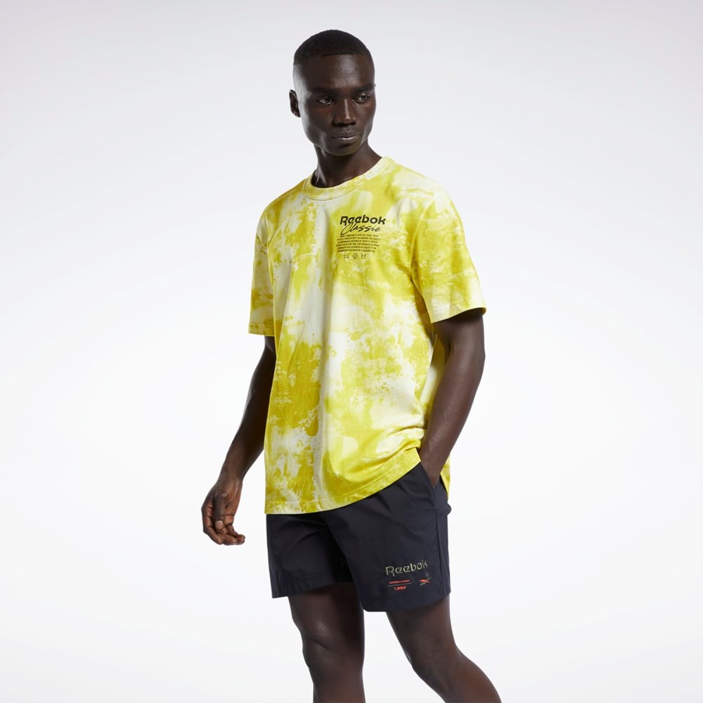 Reebok Classics Allover Print Estampadas T-Shirt Amarillo | 20ZRHUGTQ