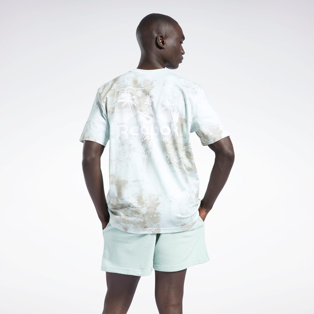 Reebok Classics Allover Print Estampadas T-Shirt Verde Menta | 96SVMQHFY
