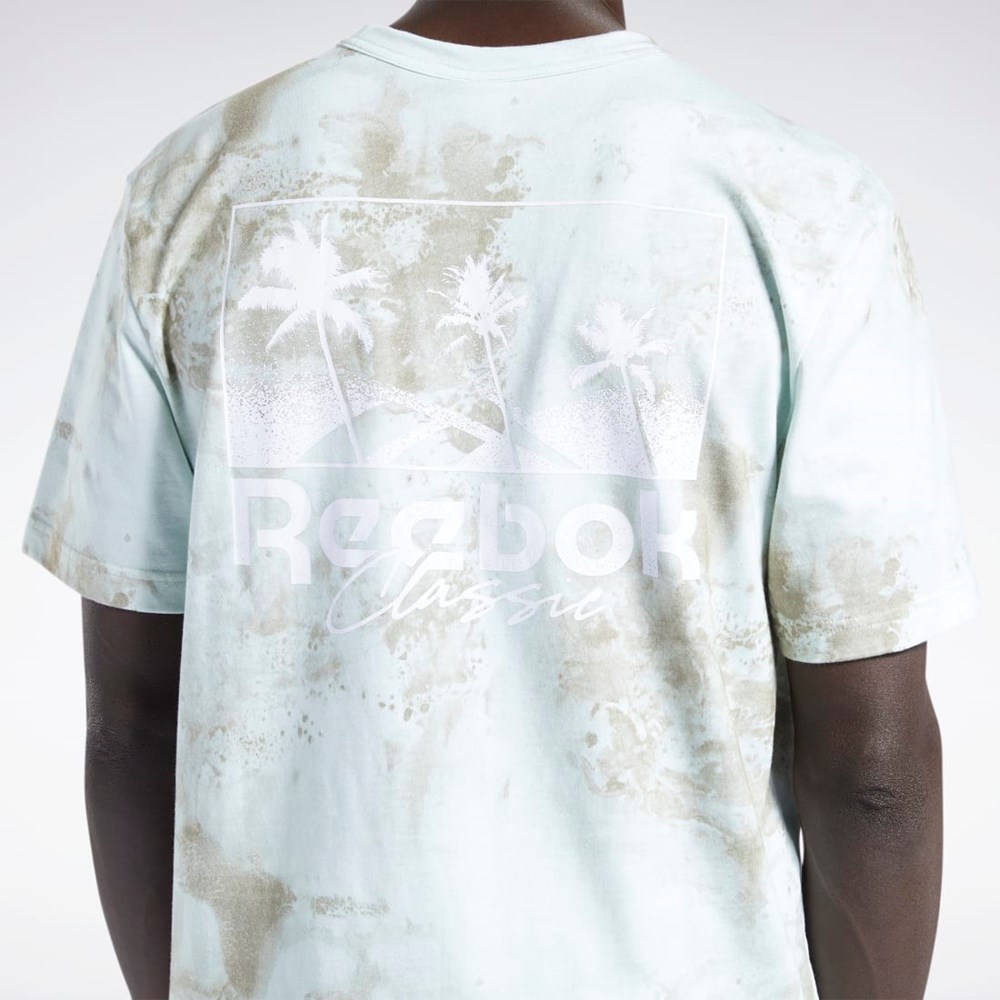 Reebok Classics Allover Print Estampadas T-Shirt Verde Menta | 96SVMQHFY