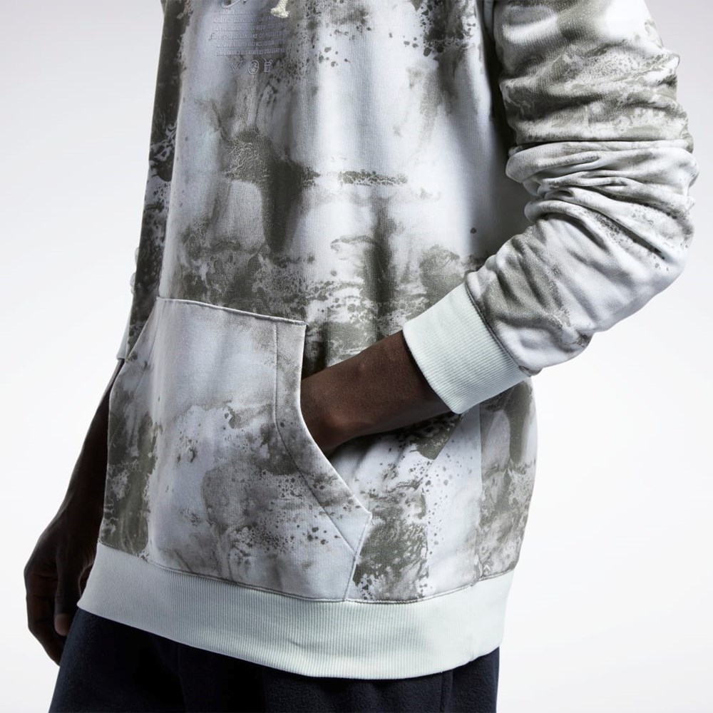 Reebok Classics Allover Print Hoodie Verde Menta | 39ADCYGIX