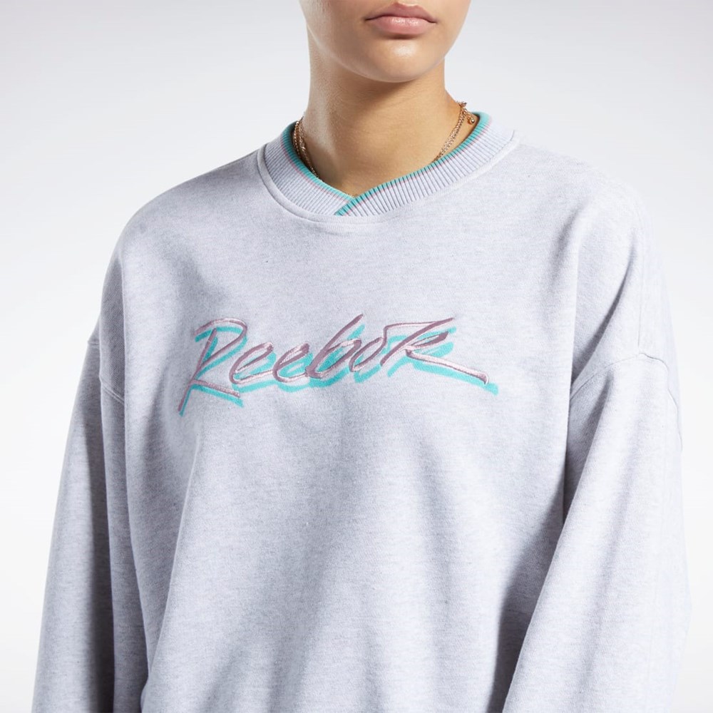 Reebok Classics Estampadas Sweatshirt Gris Claro | 13OTFMVAX