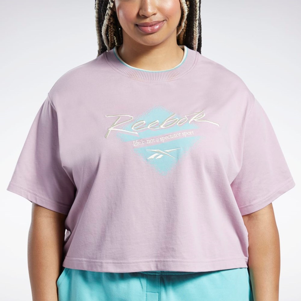 Reebok Classics Estampadas T-Shirt (Plus Size) Infused Lilac | 04UIAOCJH