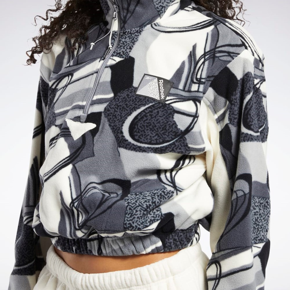 Reebok Classics Invierno Print Half-Zip Sweatshirt Gris | 05TNSBECF