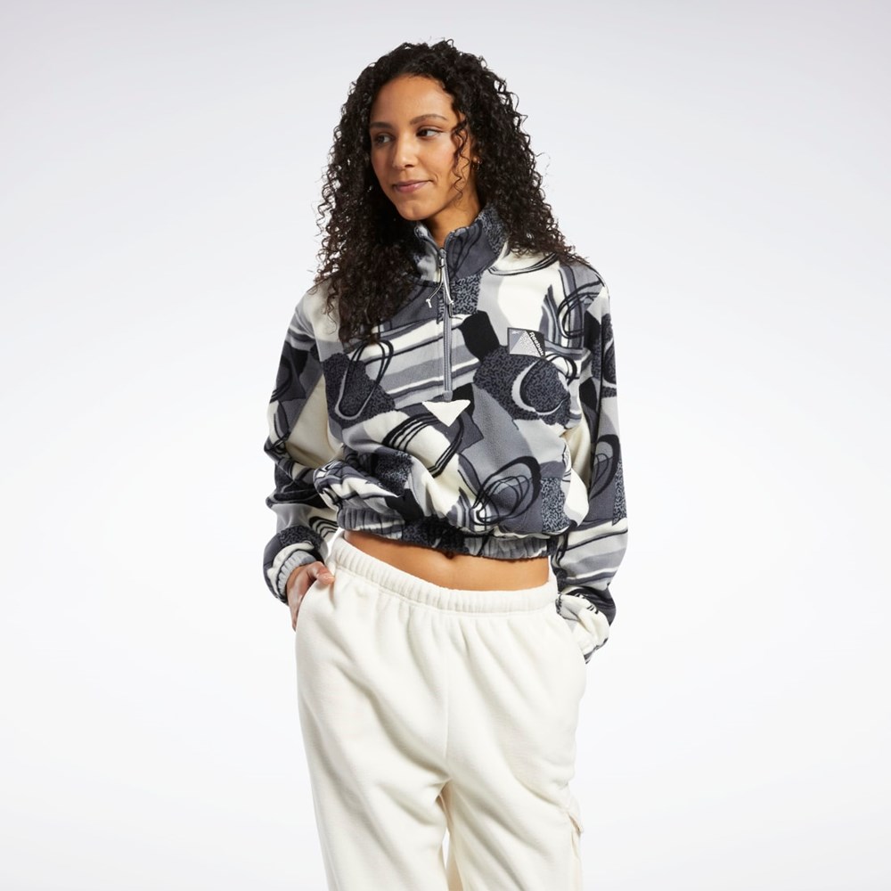 Reebok Classics Invierno Print Half-Zip Sweatshirt Gris | 05TNSBECF