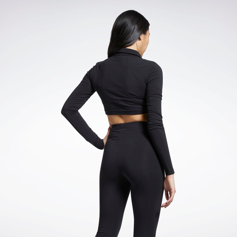 Reebok Classics Long Sleeve Polo Top Negras | 61TYHCNUL