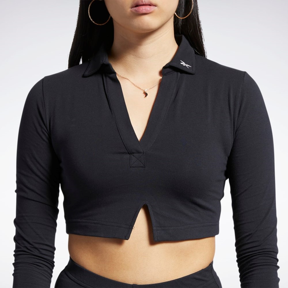 Reebok Classics Long Sleeve Polo Top Negras | 61TYHCNUL