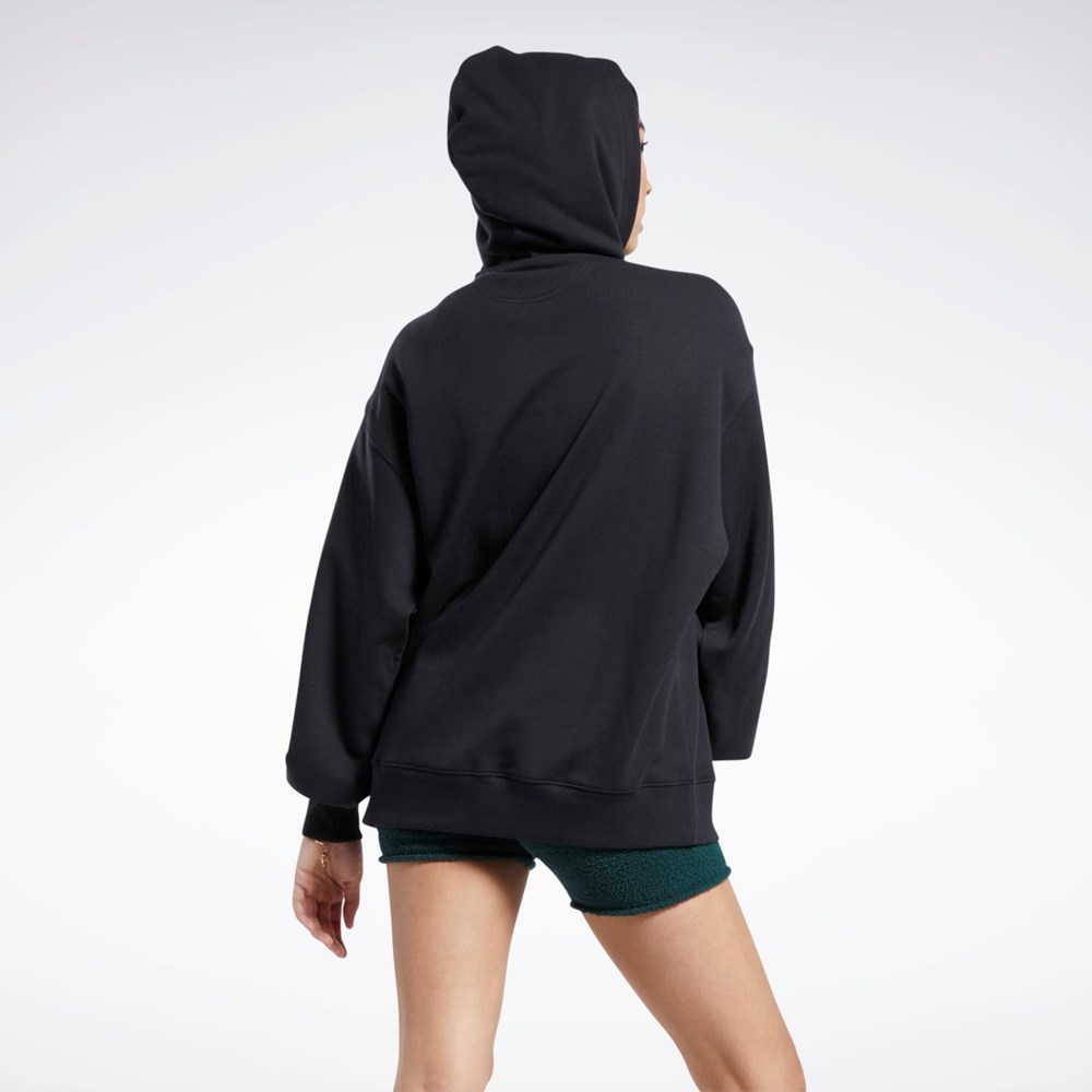 Reebok Classics Oversized Long Zip-Up Hoodie Negras | 15APDXKRM